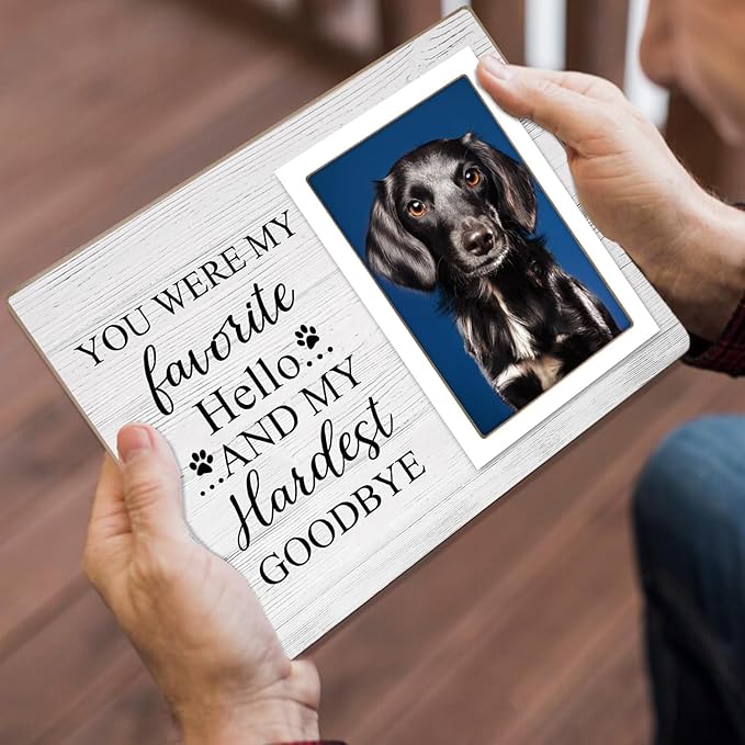 Pet Picture Frames Memorial Dog, Pet Memorial Frame for Dogs, Dog Memorial Gifts for Loss of Dog, In Loving Memory Gifts, Pet Loss Sympathy Gift for Pet Lover, Forever in Our Heart (White)