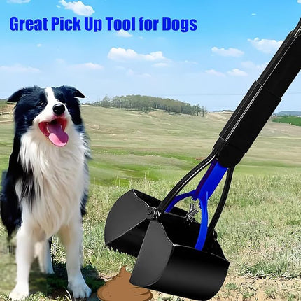 2-Pack Pooper Scooper for Large Small Dogs Heavy Duty, 28" Long Handle Poop Scoop for Yard, Grass, Gravel, Dog Poop Grabber with High Strength Material and Durable Spring