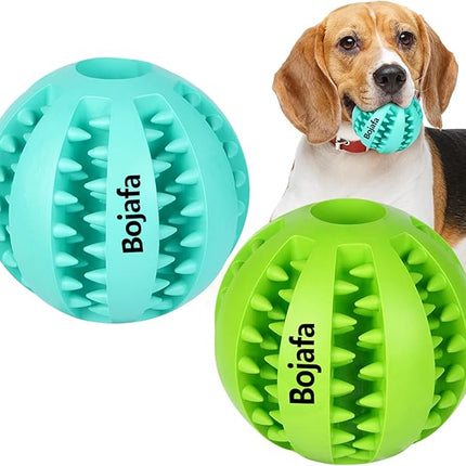 Puppy Chew Toys for Teething: Durable Rubber Dog Toys for Boredom - Treat-Dispensing Balls for Small Breed Indoor Play (2pack)