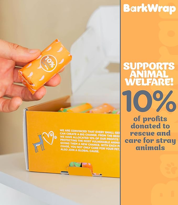 240 Biodegradable Dog Poop Bags Rolls Extra Thick Compostable Waste Doggie Pet Bulk Leak-Proof Bag - 100% Certified Home with Beautiful Colorful Design and Easy Open Compliant 10% To Charity