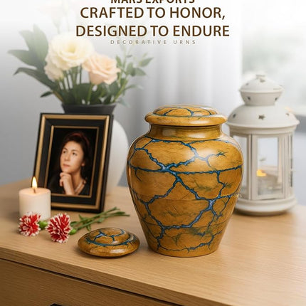 Handcrafted Wooden Urn for Human Ashes Adult Male - Small Decorative Urn for Ashes for Women & Men - Funeral & Burial Urn - Holds Up to 80lbs (Medium)