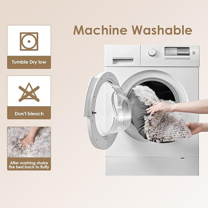 EHEYCIGA Fluffy XXL Dog Crate Pad, Plush Faux Fur Bed for Extra Large Dogs, Calming Anti Anxiety XXL Dog Bed, Washable Soft Warm Mat with Non-Slip Bottom, Brown