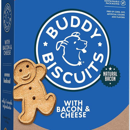 Buddy Biscuits 16 oz. Box of Crunchy Dog Treats Made with Bacon & Cheese