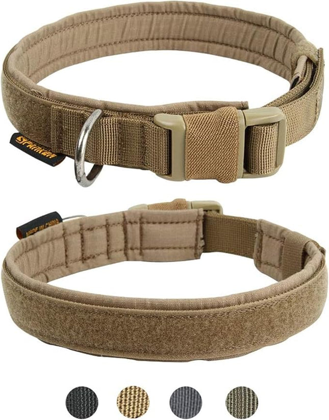 EXCELLENT ELITE SPANKER Tactical Small Puppy Dog Collar Nylon Adjustable Heavy Duty Military for Small Medium and Large Dogs Pet Soft Padded Dog Collar(COB-M)