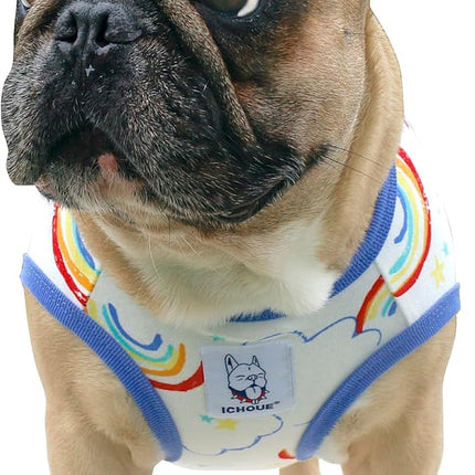 iChoue 100% Breathable Cotton Pug Halloween Cartoon T Shirts Cute Clothes for Dogs Vest Tank Tops Puppy French Bulldog Frenchie English Boston Terrier Rainbow - Small