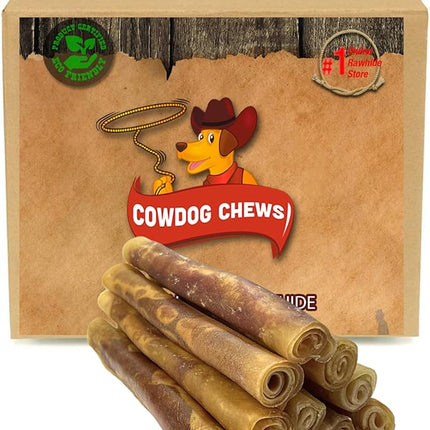 Cowdog Chews Rawhide Gourmet Meaty Rolls 9-10 (10 Pack) Premium Dog Treats with Savory Beef Filling, Long-Lasting Chew for Aggressive Chewers, High-Protein, Natural Ingredients