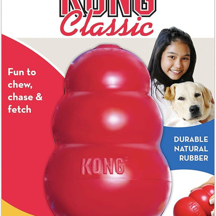 KONG Classic Stuffable Dog Toy - Fetch & Chew Toy for Dogs - Treat-Filling Capabilities & Erratic Bounce for Extended Play Time - Durable Natural Rubber Material - for Medium Dogs