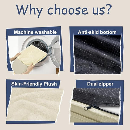 XL Dog Bed for Large Dogs, Orthopedic Dog Bed Egg Crate Foam with Removable Washable Cover, Waterproof Non-Slip Big Pet Sofa with 4-Sides Removable Bolster, Beige