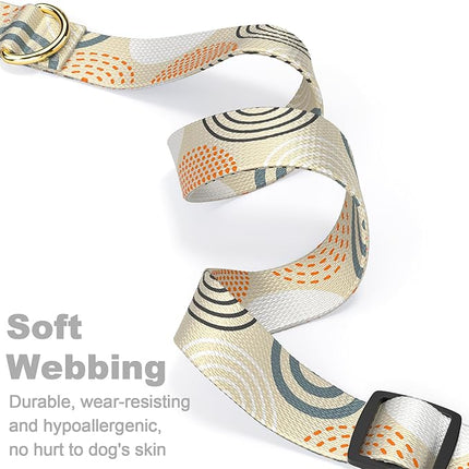 Rnivvi Dog Collar for Small Dogs, Cute Heavy Duty Adjustable Puppy Collar with Quick Release Buckle for Girl & Female, Pet Accessories for Walking Running, XS Length 5/8" Width, Modern Circle Art