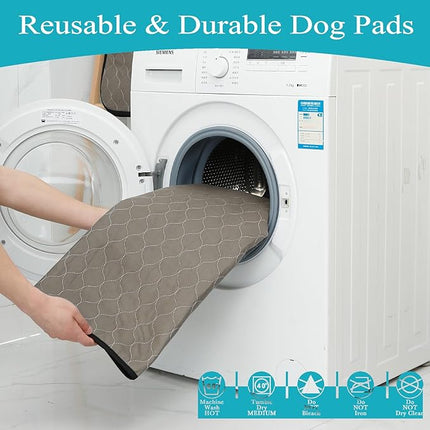 Washable Reusable Pee Pads for Dogs - 34" x 36", 5 Pack with Quick Dry, Large Anti-Slip Whelping Pad for Pet, Playpen, Incontinence, Housebreaking