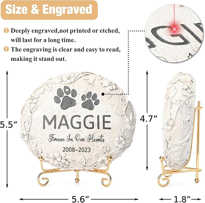 77 Personalized Cat Memorial Stone Designs – Outdoor Weatherproof Pet Memorial Stone for Headstone, Tombstone, Gravestone, and Grave Marker – Cat Memorial Gifts for Loss of Cat