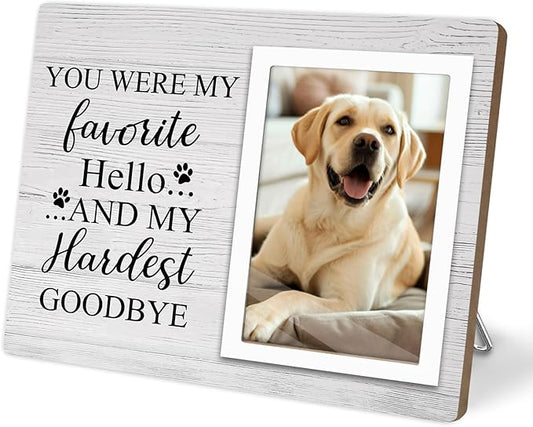 Pet Picture Frames Memorial Dog, Pet Memorial Frame for Dogs, Dog Memorial Gifts for Loss of Dog, In Loving Memory Gifts, Pet Loss Sympathy Gift for Pet Lover, Forever in Our Heart (White)