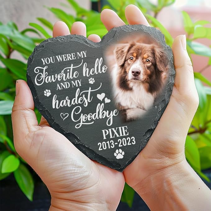Personalized Dog Memorial Gifts for Loss of Dog, Custom Photo Pet Stone, Personalized Memorial Gifts for Pet Loss, Gift for Cat Lovers, Stones for Dogs, Cemetery Decorations for Grave Q8