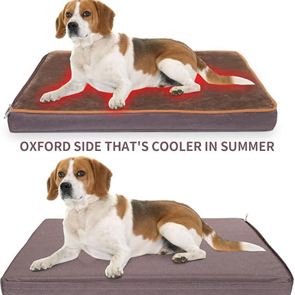 NAMOTEK Outdoor Heated Pet Bed for Cats Dog in Winter with Orthopedic Foam Base Auto Constant Temperature Electric Heating Pad & Waterproof Liner for Dog House Cabin Cot Doorway(31" Lx19 Wx1.7 Th)