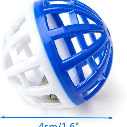 CHIWAVA 45PCS 1.6" Cat Toy Balls with Bells - Plastic Lattice Jingle Balls for Kittens, Interactive Chasing & Pounce Rattle Toys, Assorted Colors