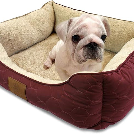American Kennel Club Circle Stitch Orthopedic Cuddler Pet Bed, Burgundy (AKC1632BURGUNDY)