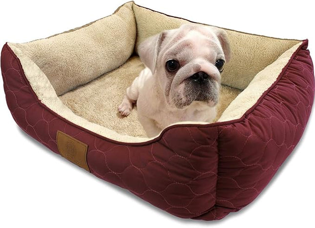 American Kennel Club Circle Stitch Orthopedic Cuddler Pet Bed, Burgundy (AKC1632BURGUNDY)
