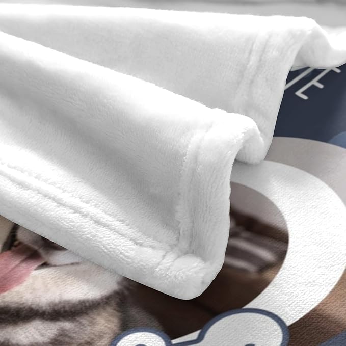 Pet Memorial Gifts for Lost of Dogs Cats, Personalized in Loving Memory Blanket with Photo, in Memory of Dog Sympathy Gift Bereavement Remembrance Passing Away Gifts, Custom Pet Picture Blanket