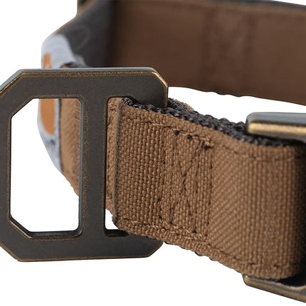 Carhartt Nylon Duck Dog Collar, Fully Adjustable Durable 2-Ply Cordura Nylon Canvas Collars for Dogs, Carhartt Brown, Large
