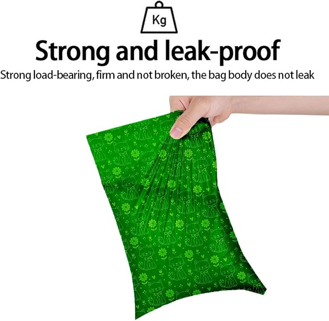 Biodegradable Dog Poop Bags Rolls with Pull-Ring Dispenser - 5 Fresh Scents, Large 9x13 Inch Plant-Based Bags, Leakproof & Easy Tear (Lemon Scent, Dark Green,240 Count, 16 Rolls)