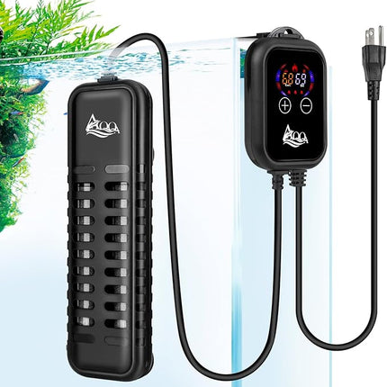 AQQA 1000W Submersible Aquarium Heater for Fish Tank Betta Digital Thermostat Pond Heater with External Controller Temp Range 59-93 ℉ for Freshwater and Saltwater (1000W for 120-280 Gallon Tank)