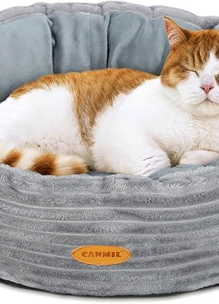 Cat Bed, Cat Bed for Indoor Cats, 20’’ Donut Cat Bed for Cats and Small Dogs, Washable Round Pet Bed, Indoor Use