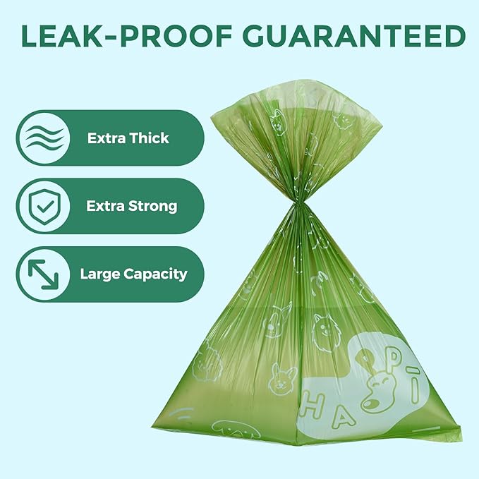 Dyforce Scented Dog Poop Bags,Leak Proof Pet Waste Bags for Dog Walking,Extra Thick and Large Cat Litter Bags for Poop,30 Refill Rolls,600 Bags,9x13",Green