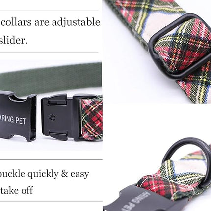 ARING PET Christmas Dog Collar Bowtie, Cute Red Green Xmas Holiday Pet Collars with Bow for Puppy Small Medium Large Boy Girl Dogs-M