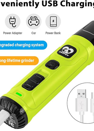 Casfuy Dog Nail Grinder with 2 LED Light - New Version 2-Speed Powerful Electric Pet Nail Trimmer Professional Quiet Painless Paws Grooming & Smoothing for Small Medium Large Dogs(Green)