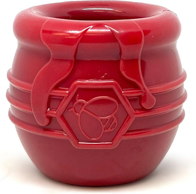 SodaPup Honey Pot – Durable Dog Treat Dispenser & Enrichment Toy Made in USA from Non-Toxic, Pet Safe, Food Safe Natural Rubber Material for Mental Stimulation, Problem Chewing, Calming Nerves, & More