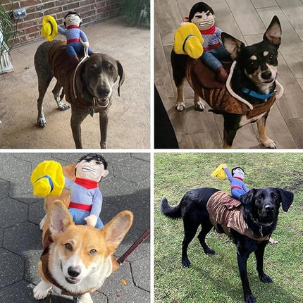 Hotumn Dog Costume Pet Costume Pet Suit Cowboy Rider Style Dog Halloween Costume Pet Funny Clothes(M)