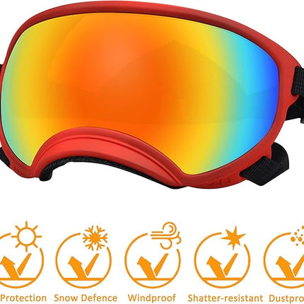 Large Dog Sunglasses, Dog Goggles with Adjustable Strap UV Protection Winproof Dog Puppy Sunglasses, Suitable for Medium-Large Dog Pet Glasses, Dogs Eyes Protection