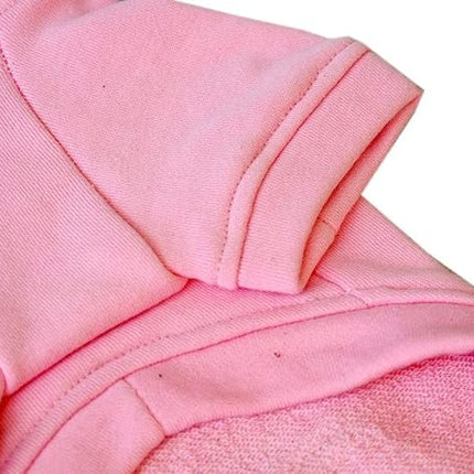Lovelonglong Blank Basic Hoodie Sweatshirt for Dogs 100% Cotton Fits Small Medium Dachshund Large Dog Pink D-S