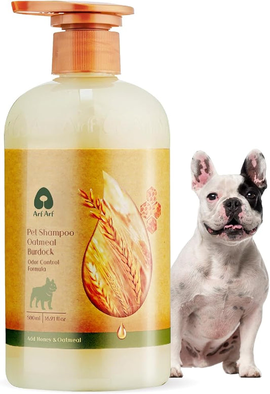 Arf Arf Odor Control Dog Shampoo - Advanced Deodorizing Formula for Smelly Dogs with Soothing Hydrolyzed Oat Protein for Dry, Itchy Skin Relief - Long Lasting Fresh Scent - Pro Grooming Results - 16oz