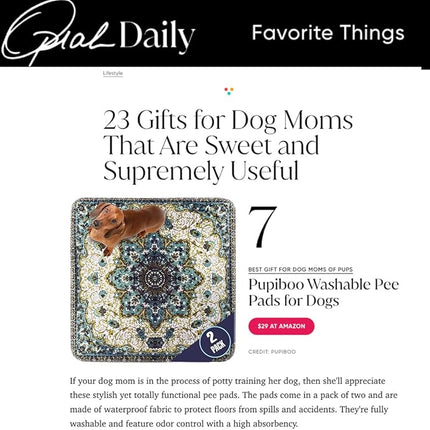 PUPIBOO Washable Pee Pads for Dogs and Cats - Super Absorbent Reusable Puppy Training Pads - 100% Waterproof, Leak-Proof & Non-Slip Whelping Pads for Pet Housebreaking