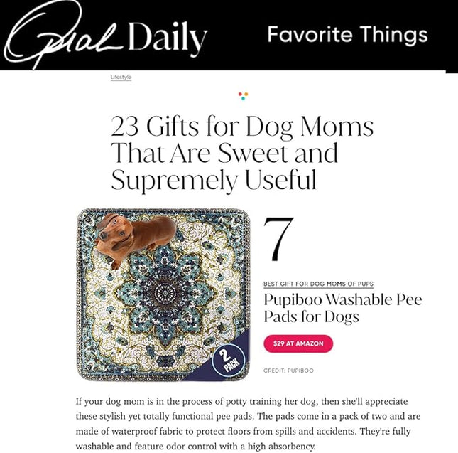 PUPIBOO Washable Pee Pads for Dogs and Cats - Super Absorbent Reusable Puppy Training Pads - 100% Waterproof, Leak-Proof & Non-Slip Whelping Pads for Pet Housebreaking