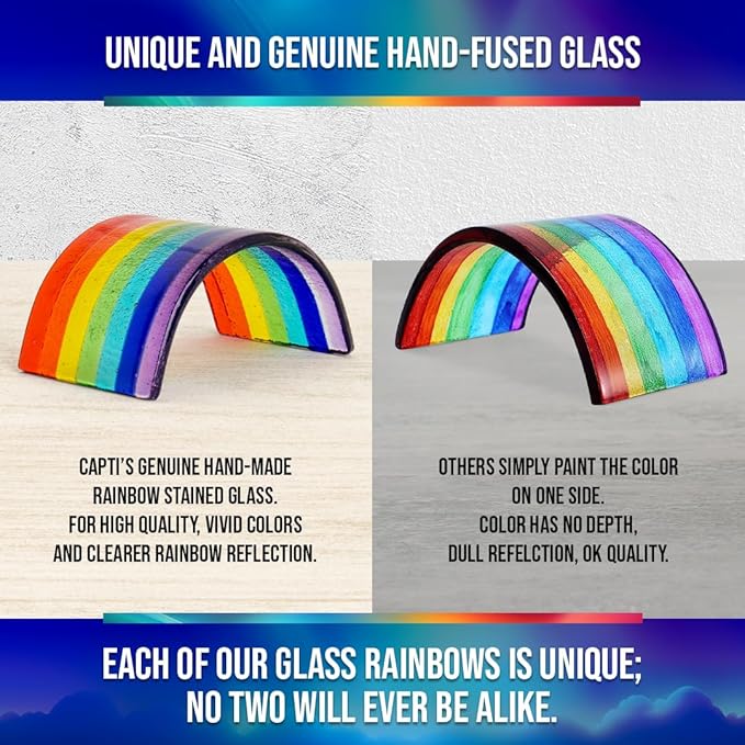 Capti Rainbow Bridge Light and Dog Photo Frame – Radiant Dog Memorial Gifts for Loss of Pet, Rainbow Glass Dog Memorial Frame, LED Light, for Sympathy, Bereavement, Grief and Loss of A Dog or Cat