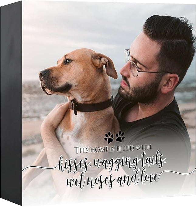 Lifesong Milestones Wooden Shadow Box Cremation Urn for Pet Ashes| Urns for Ashes of Deceased Pet Dog Cat| Sympathy Keepsake 10x10