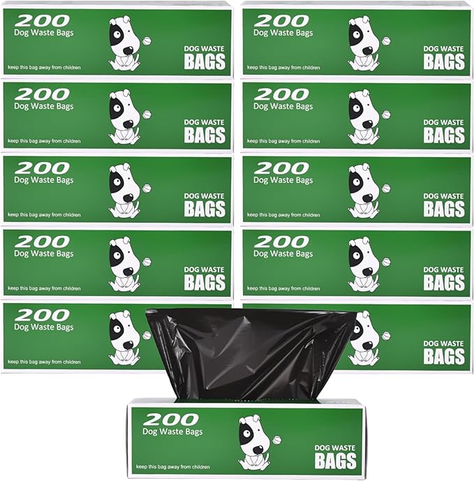 The Original Poop Bags® Dog Poop Bags Rolls – Commercial Bulk Recycled Poop Bags for Dogs, Heavy-Duty Waste Bag Refills, Black, 2,000 Count