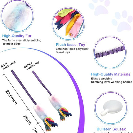 Dog Rope Toys, Nearly Indestructible Dog Rope Toy with Strong Squeak- Ideal Tug of War Interactive Dogs Training Toy, Dental Cleaning Chew Toys, Tug Toy for Boredom Suitable for Dogs of All Ages