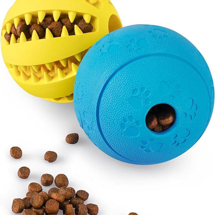 HIPPIH Dog Puzzle Toys 2 Pack, Dog Enrichment Toys for Large Dogs & Small Dogs, Puppy Balls for Treat Dispensing, Durable Balls for Teeth Cleaning/IQ Training/Chewing