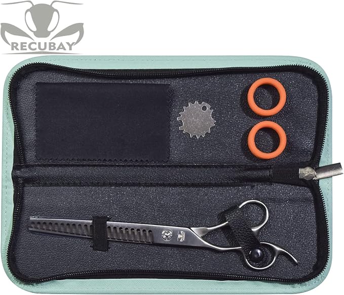 Left Handed Matte Deluxe Dog Grooming Scissors Great Grooming Shears for All Breeds,Design For Professional Groomer. (21T Blender Lefty)