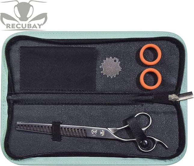 Left Handed Matte Deluxe Dog Grooming Scissors Great Grooming Shears for All Breeds,Design For Professional Groomer. (21T Blender Lefty)