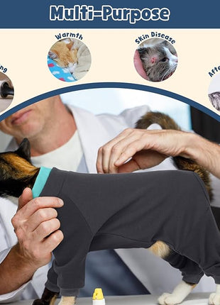 Cat Hair Sticky Onesie, Prevent Hair Loss Cat Pajamas, Long Sleeves Anti-Licking & Skin Disease Recovery Suit for Cats, Sphynx Clothes Costumes Outfits for Pet