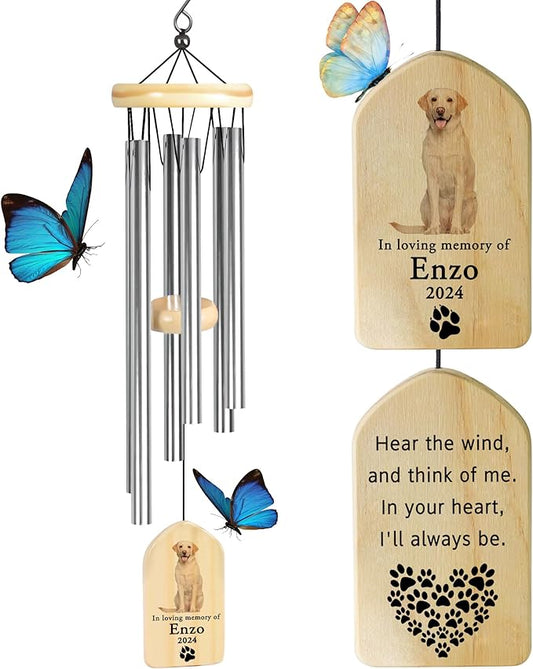 Dog Memorial Gifts for Loss of Dog, PEMIRSAYO Pet Memorial Wind Chime, Pet Memorial Gifts for Dogs, Pet Sympathy Gifts for Dogs, Pet Remembrance Gift Dog, Pet Loss Gifts