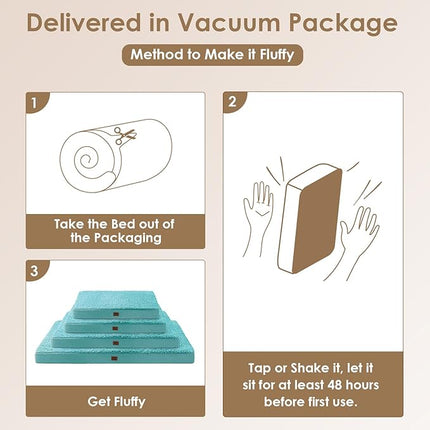 EHEYCIGA Orthopedic XXL Dog Beds for Jumbo Dogs with Removable Washable Cover, Turquoise Blue, 50x36