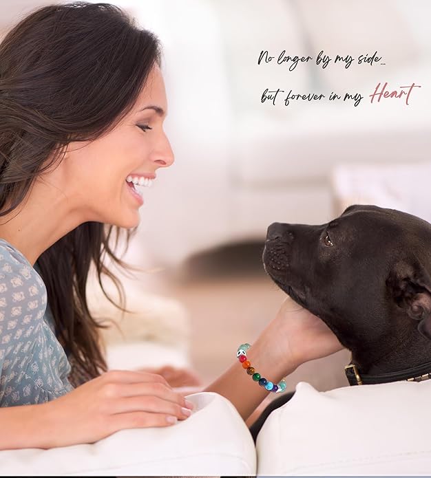 TONY & SANDY Dog Memorial Gifts, Pet Sympathy Rainbow Bridge Pet Memorial Bracelet for Men Women Girls Who Loss of Beloved Dog Cat