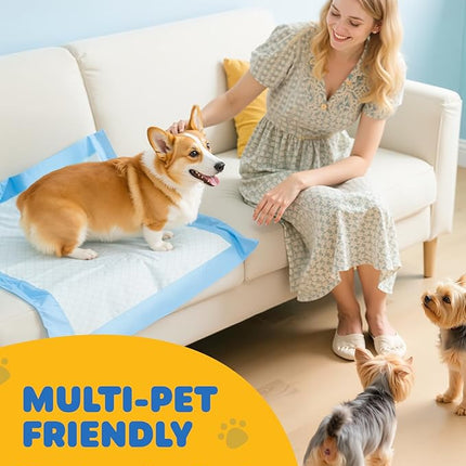 100-Pack X-Large Puppy Pads - 34'' x 28'' Pee Pads for Dogs Potty Training with Leak-Proof Quick-Dry Design, 6-Layer Wee Wee Pads for Dogs, Blue