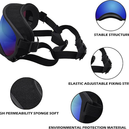 Large Dog Sunglasses with Adjustable Strap UV Protection, Winproof Dog Puppy Sunglasses, Suitable for Medium-Large Dog Pet Glasses, Dogs Eyes Protection(Colorful)