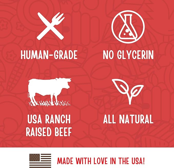 Full Moon Beef Jerky Healthy All Natural Dog Treats Human Grade Made in USA Grain Free 11 oz